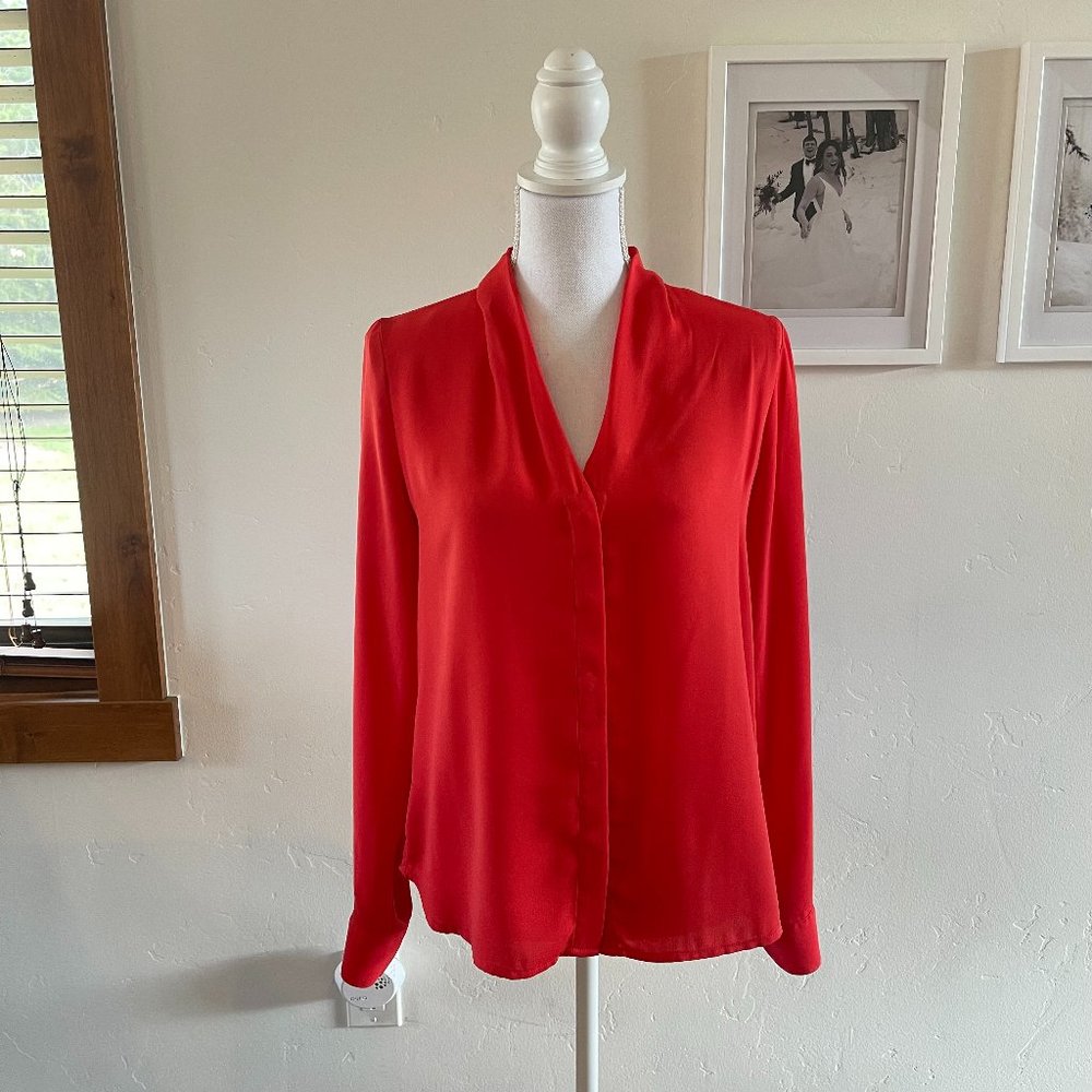 Halogen V-Neck Coral Blouse